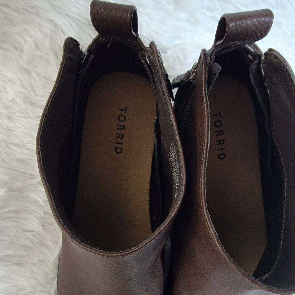 Torrid Rich Brown Ankle Booties 12 WW - Picture 10 of 16